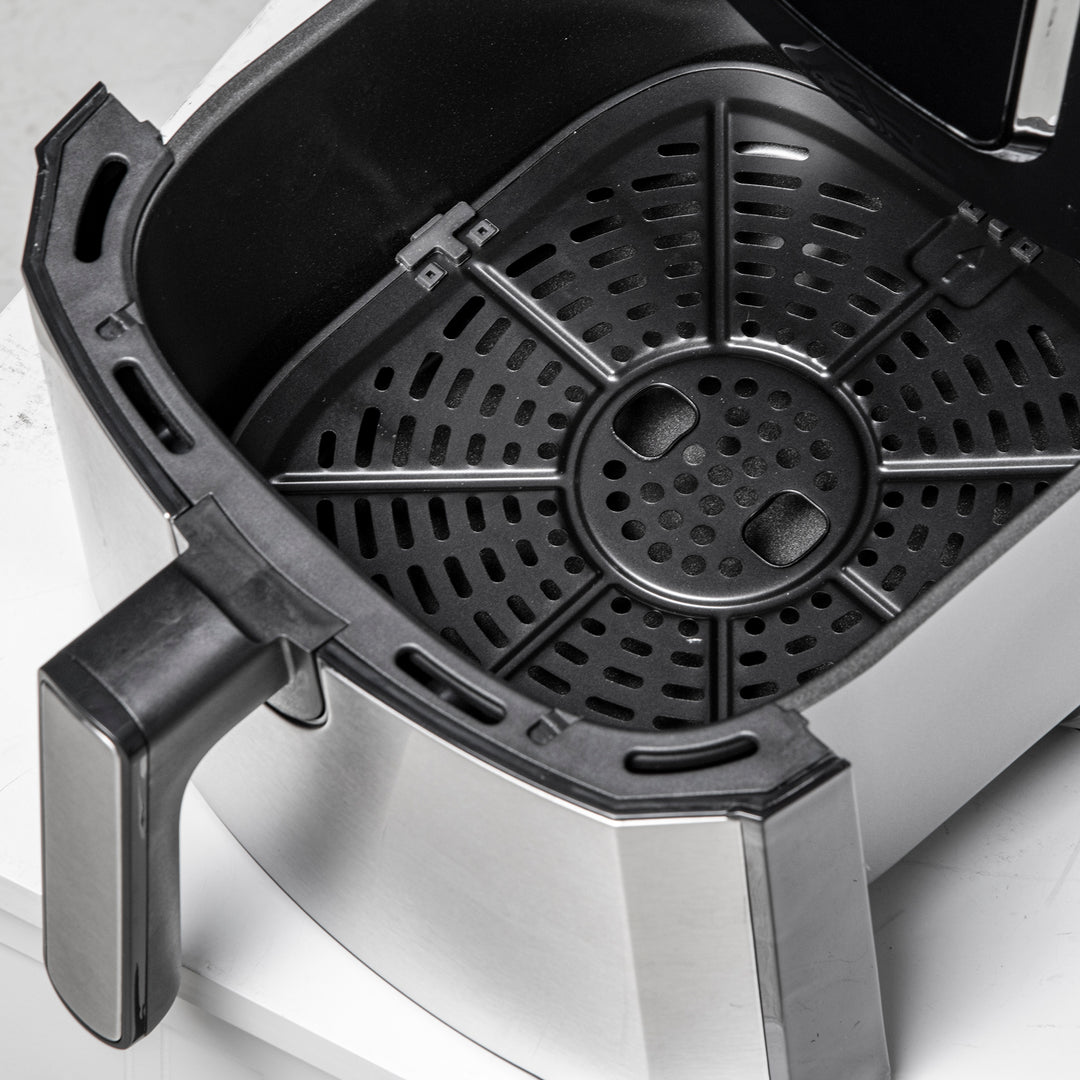 6.5L Single Basket Air Fryer, 80-200°C Temperature, Black and Grey
