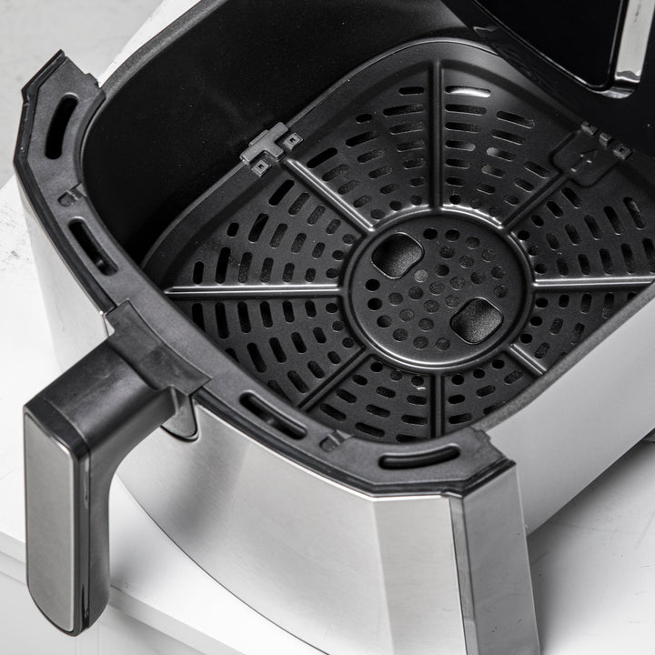 6.5L Single Basket Air Fryer, 80-200°C Temperature, Black and Grey