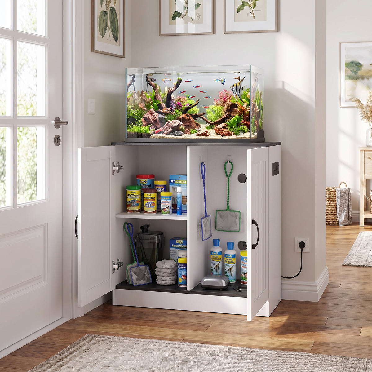 Fish Tank Stand, 20-29 Gallon Aquarium Stand with Cabinet Storage - view 2