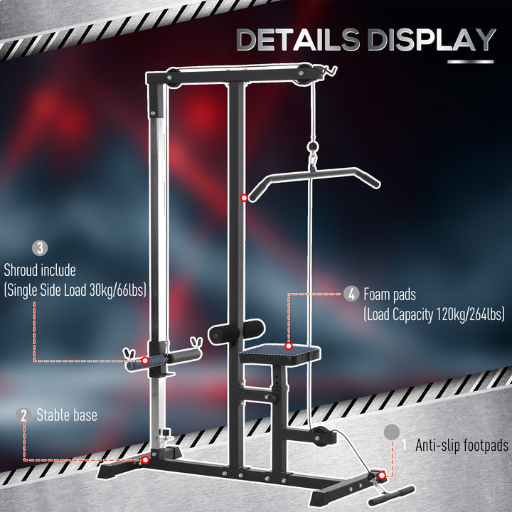 Exercise Pulley Machine Power Tower with Adjustable Seat Cable Positions
