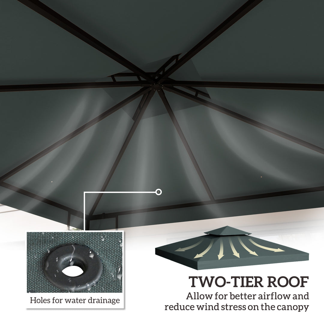 Gazebo Roof Replacement, for 3 x 3(m) Frames - Grey