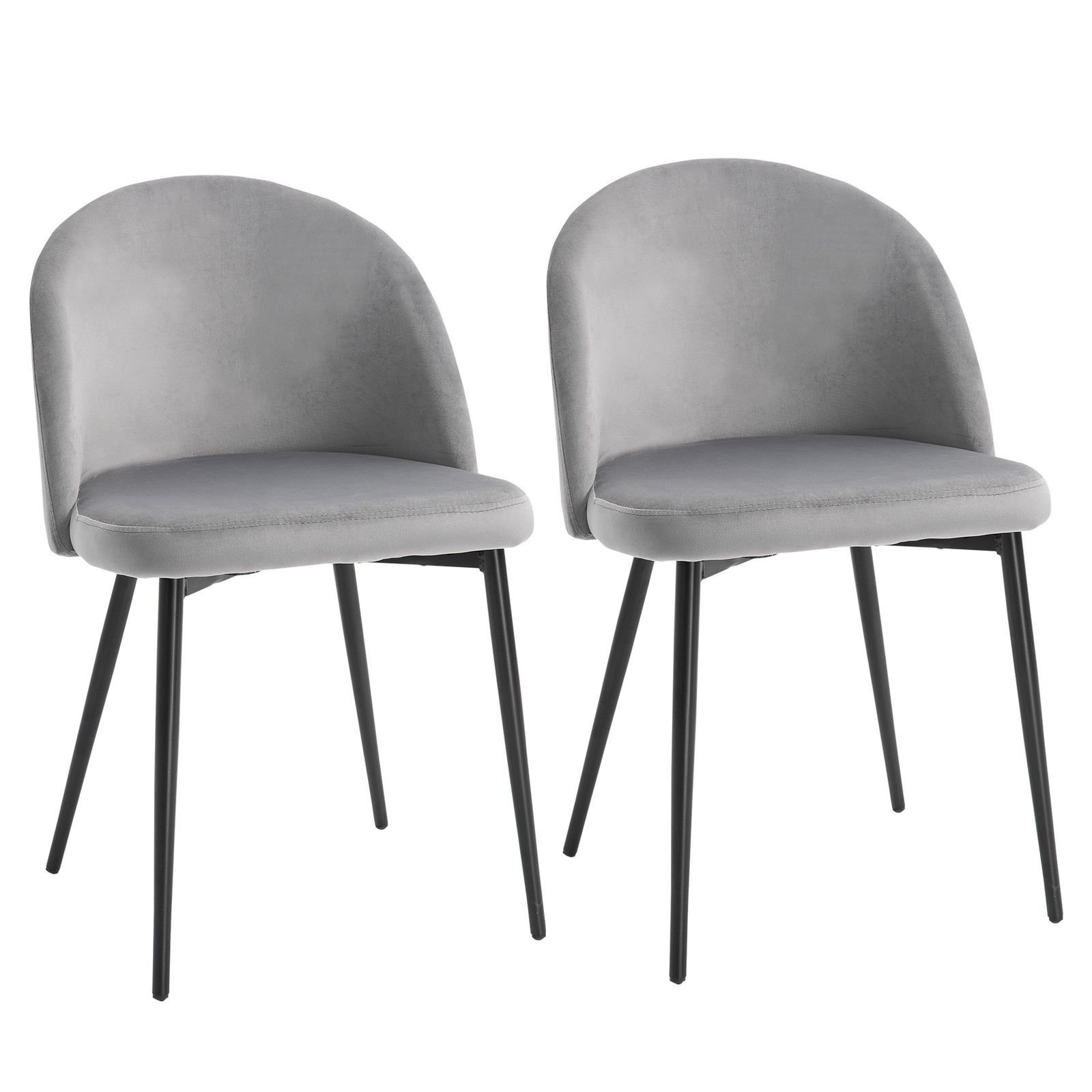 Dining Chairs Set of 2 Contemporary Design for Office Dining Kitchen with Soft Fabric Seat and Back Living Room, Grey