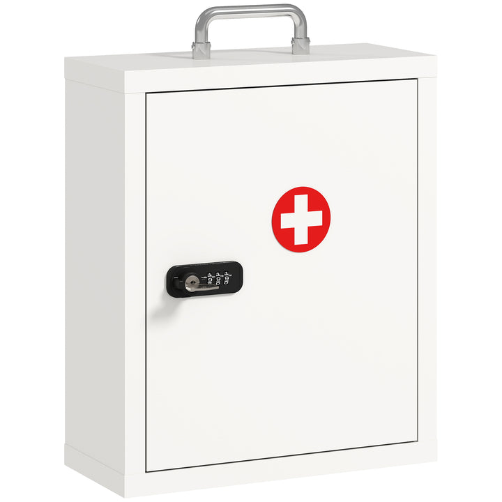 Wall Mount Medicine Cabinet with Combination and Key Lock, 3 Tier Stee