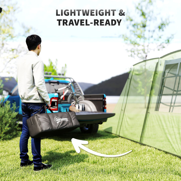 4 Man Tunnel Tent, Family Camping Tent with Porch, Bedroom and Living Area, Sewn in Groundsheet, 3000mm Waterproof, Portable with Bag for Hiking, Festival, Backpacking, Green