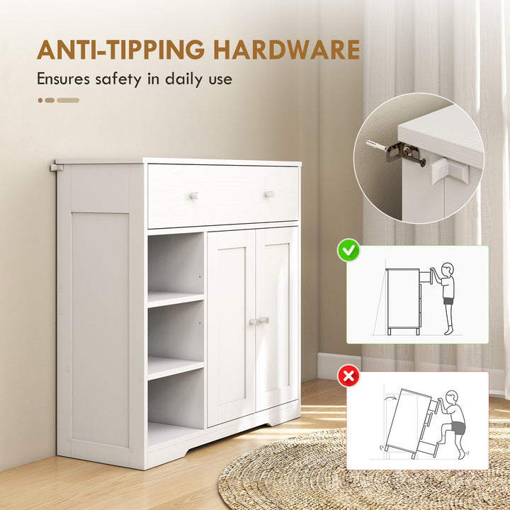 Bathroom Floor Cabinet, Freestanding Bathroom Cabinet with Drawer, Doo