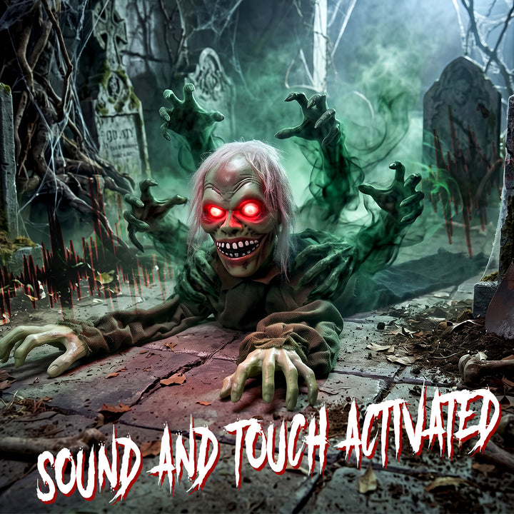 Halloween Decoration Halloween Animatronic Crawling Zombie with Light-