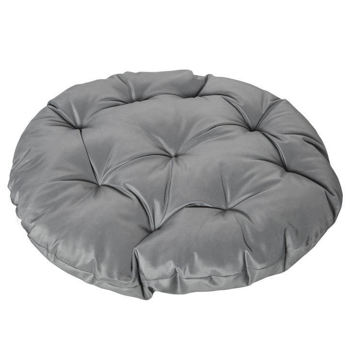 360° Swivel Rattan Papasan Moon Bowl Chair Round Lounge Garden Wicker Basket Seat with Padded Cushion Oversized for Outdoor Indoor, Grey