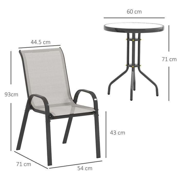 Three-Piece Outdoor Garden Set - Light Grey - view 3