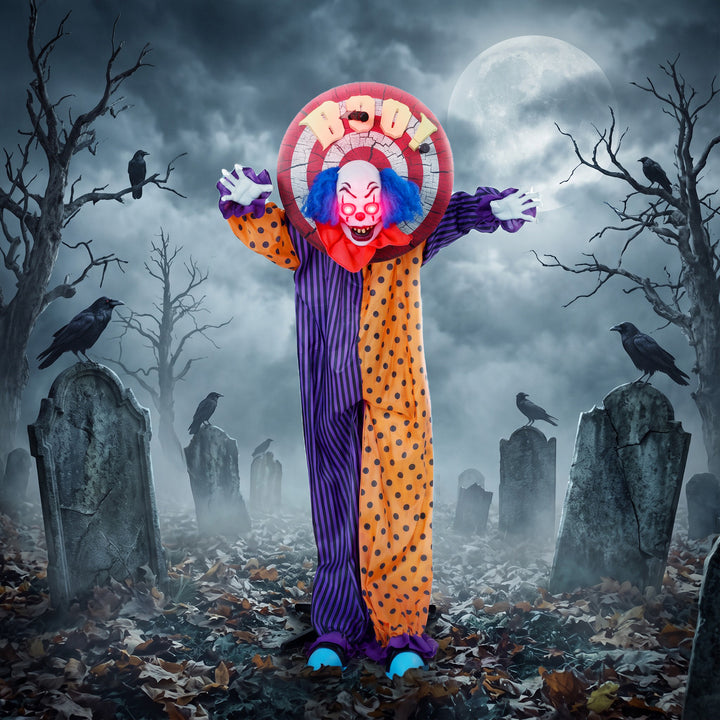 167 cm Life Size Animated Clown Halloween Decoration, Scary Halloween 