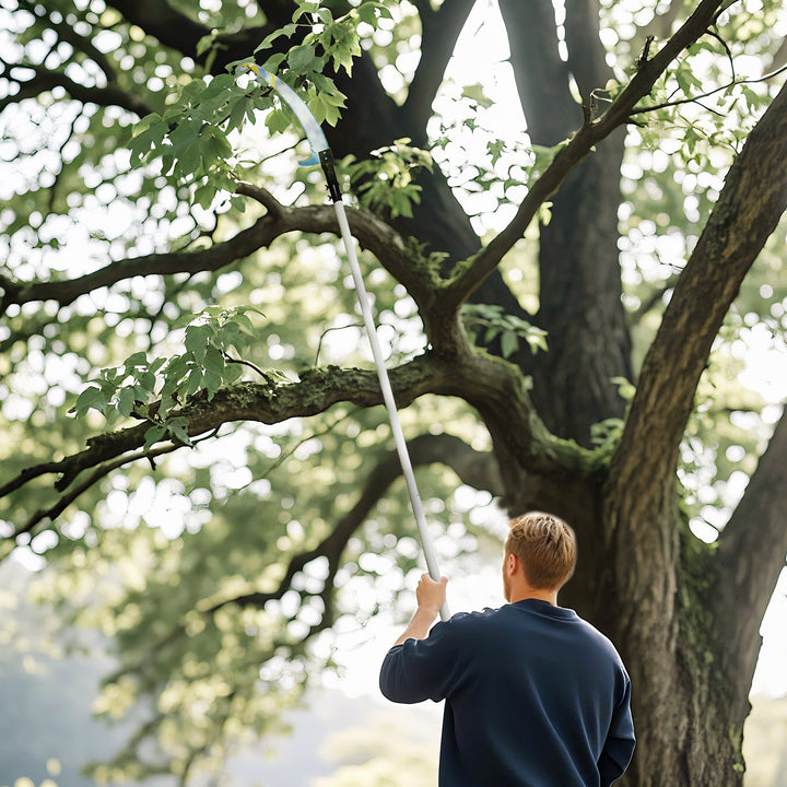Manual Pole Saw, 1.8-2.9 m Extendable Tree Pruner, Tree Lopper Long Reach Telescopic with Extendable Handle & 40 cm Saw for Tree Trimming