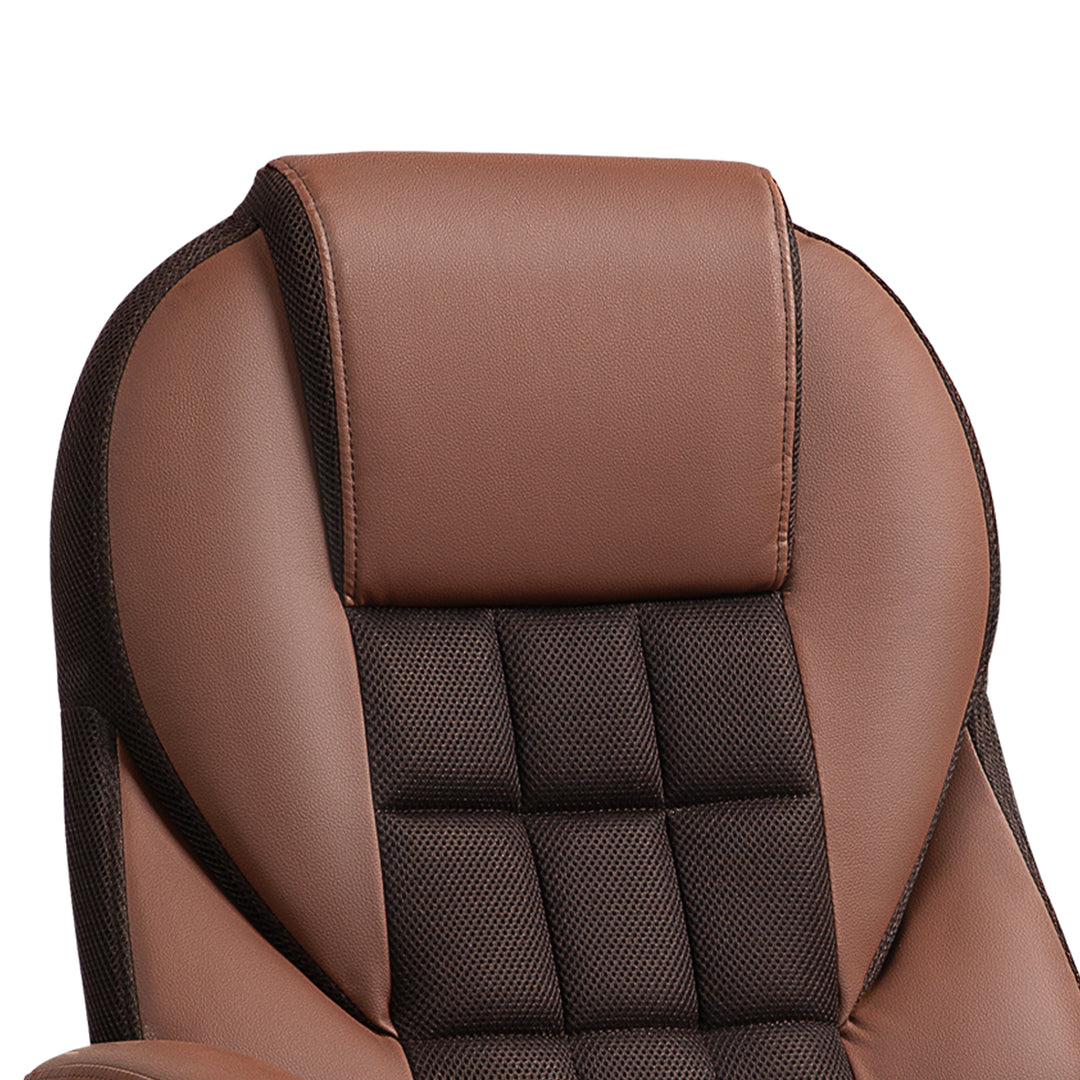 HOMCOM Faux Leather Office Chair - Brown | Aosom UK