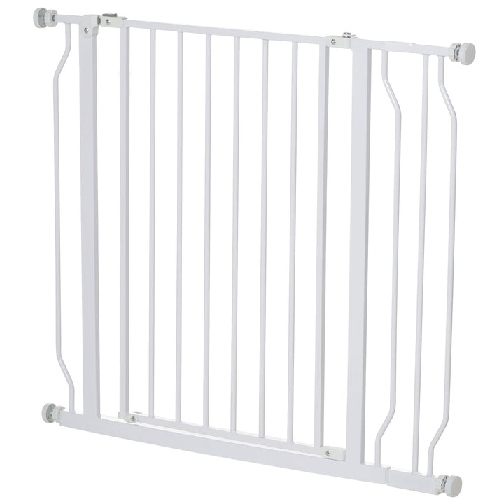 PawHut Wide Dog Safety Gate, with Door Pressure, for Doorways, Hallways, Staircases - White | Aosom UK