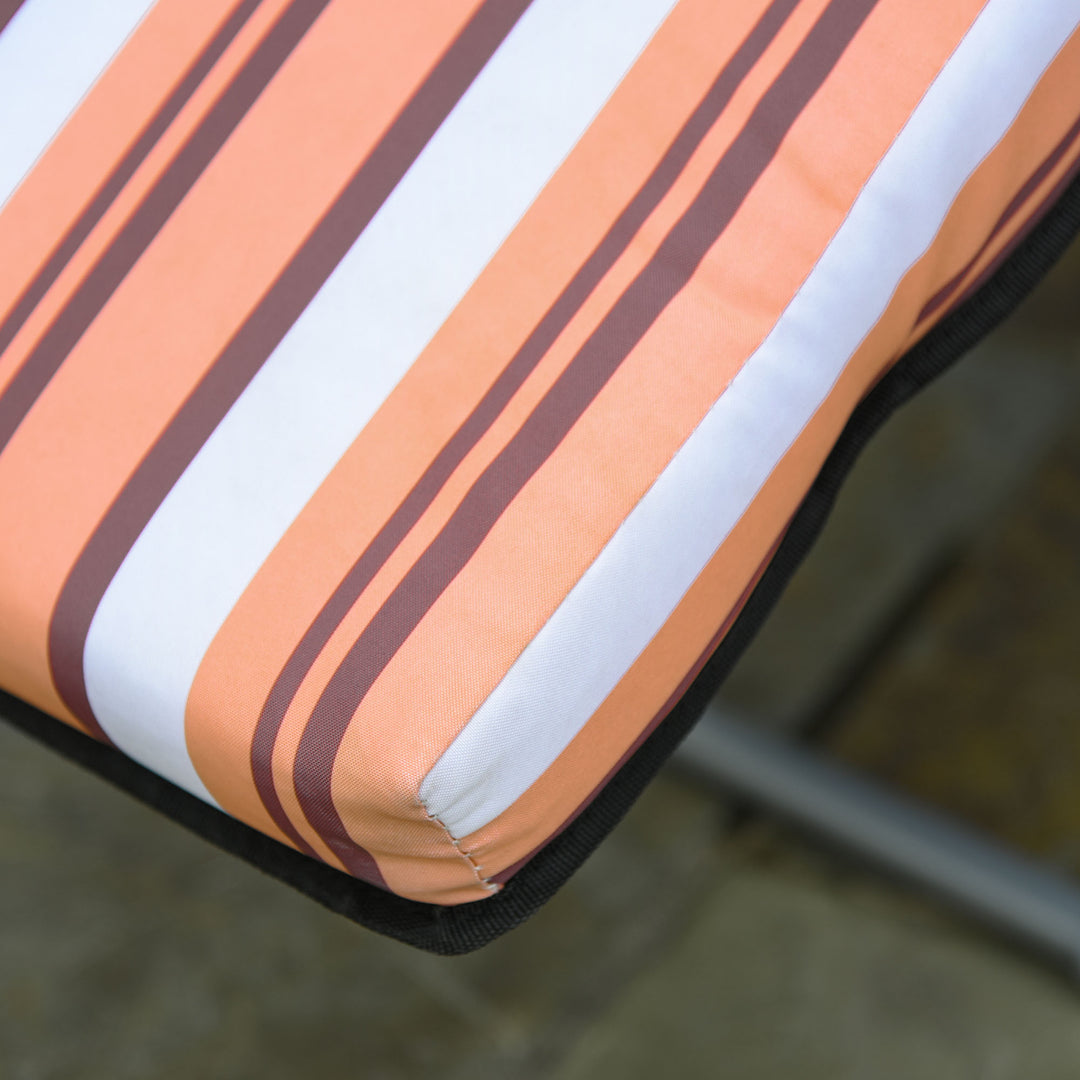 Reclining Garden Chair Set of 2, 5-Level Adjustable Zero Gravity Chairs with Cushions, Folding Sun Lounger Garden Recliner Chairs with Armrests for Outdoor, Patio, Orange Stripe