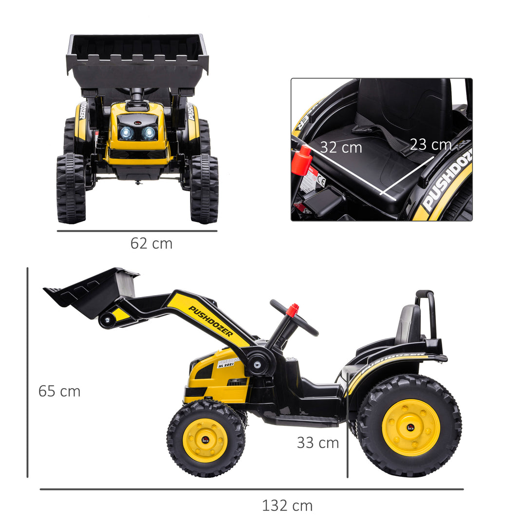 HOMCOM Kids Digger Ride On Excavator 6V Battery Powered Construction Tractor Music Headlight Moving Forward Backward Gear for 3
