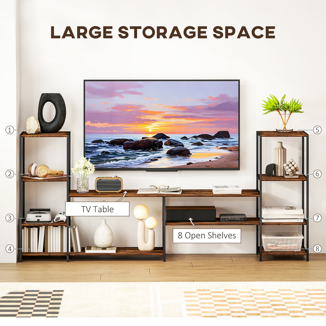 TV Unit for TVs up to 60 Inches, Industrial TV Stand with Storage Shelves, Entertainment Centre for Living Room, Bedroom