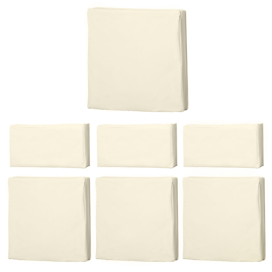Rattan Furniture Cushion Cover Replacement Set, 7 pcs-Cream