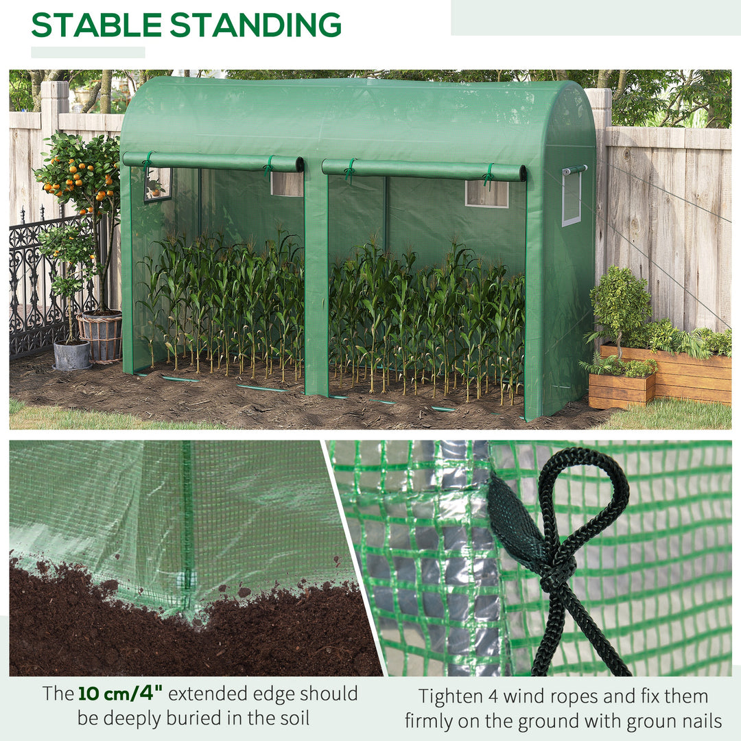 Walk-in Greenhouse, Tomato Greenhouse with Double Doors & 4 Windows, Garden Plant Growth Green House with PE Cover, Steel Frame, Green, 3 x 1 x 2 m