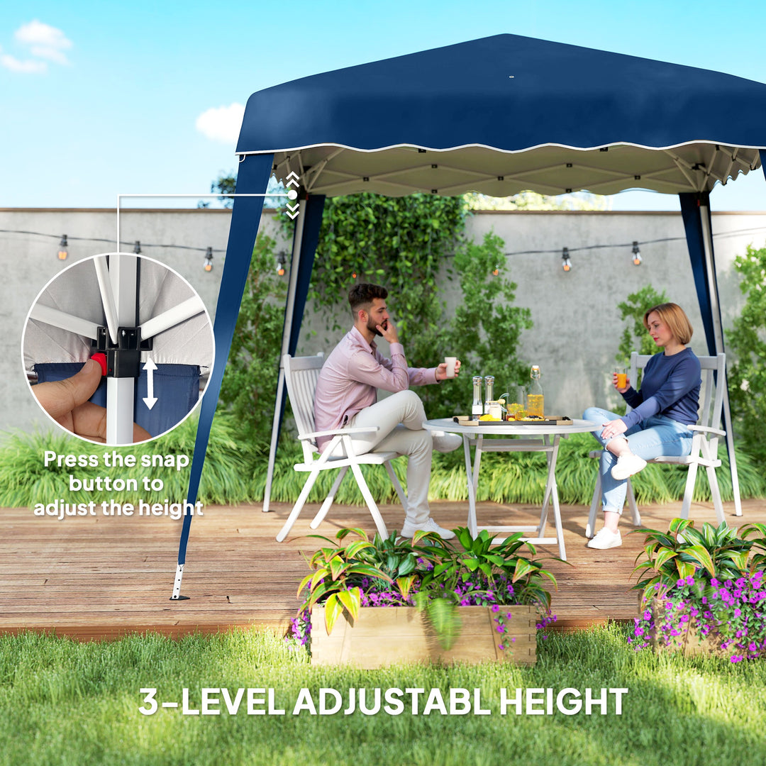 3 M x 3 M Base/ 2.5 M x 2.5 M Top Pop Up Gazebo, 2 Person Setup Instant with Carry Bag, Height Adjustable Slant Leg Party Tent Instant Event Shelter for Garden, Patio