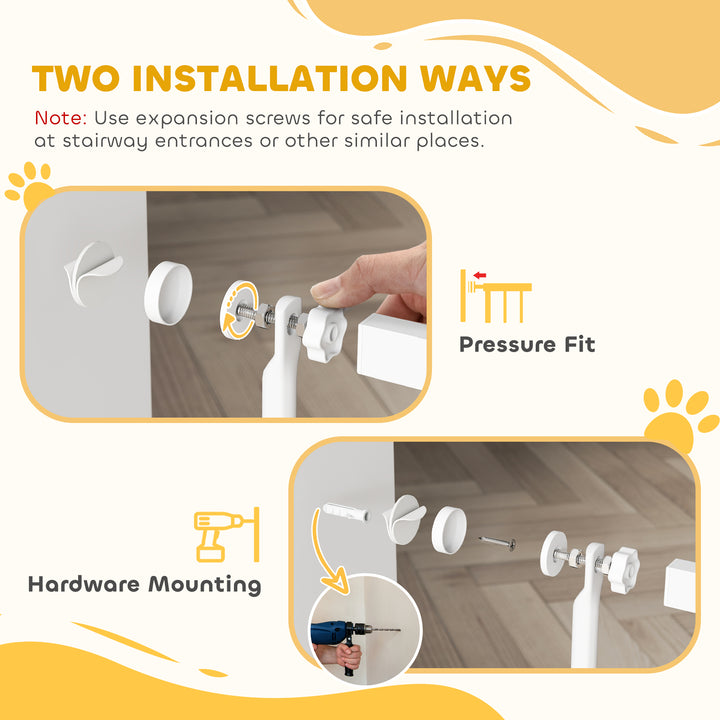 180cm Extra Tall Pet Gate with 3.5 cm Narrow Gap, Pressure Mounted No Drilling Cat Gate for Doorways, 76-104cm Width
