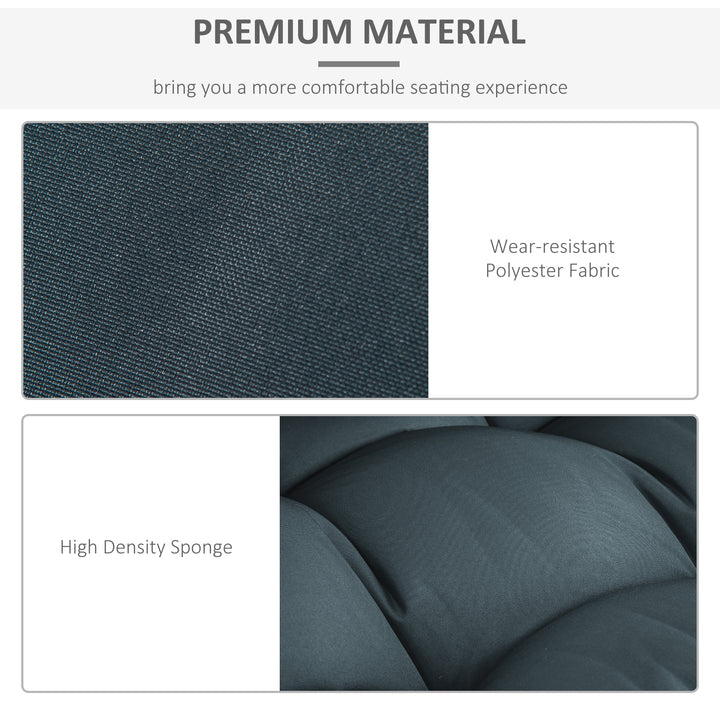2Pcs Garden Tufted Pallet Cushion Seat Pad Back Cushion Patio for Indoor Outdoor Use, Dark Grey