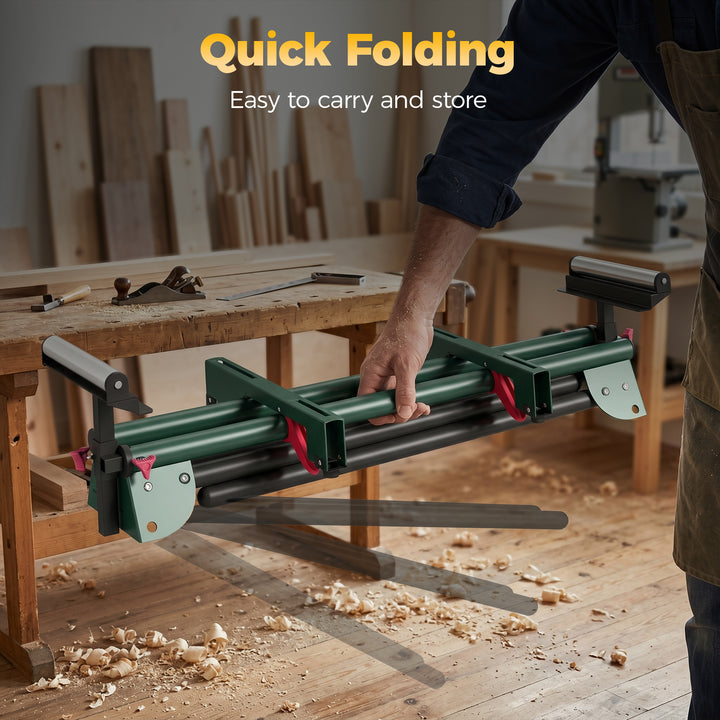 Universal Mitre Saw Stand with Adjustable Rollers and Support Arms, Po