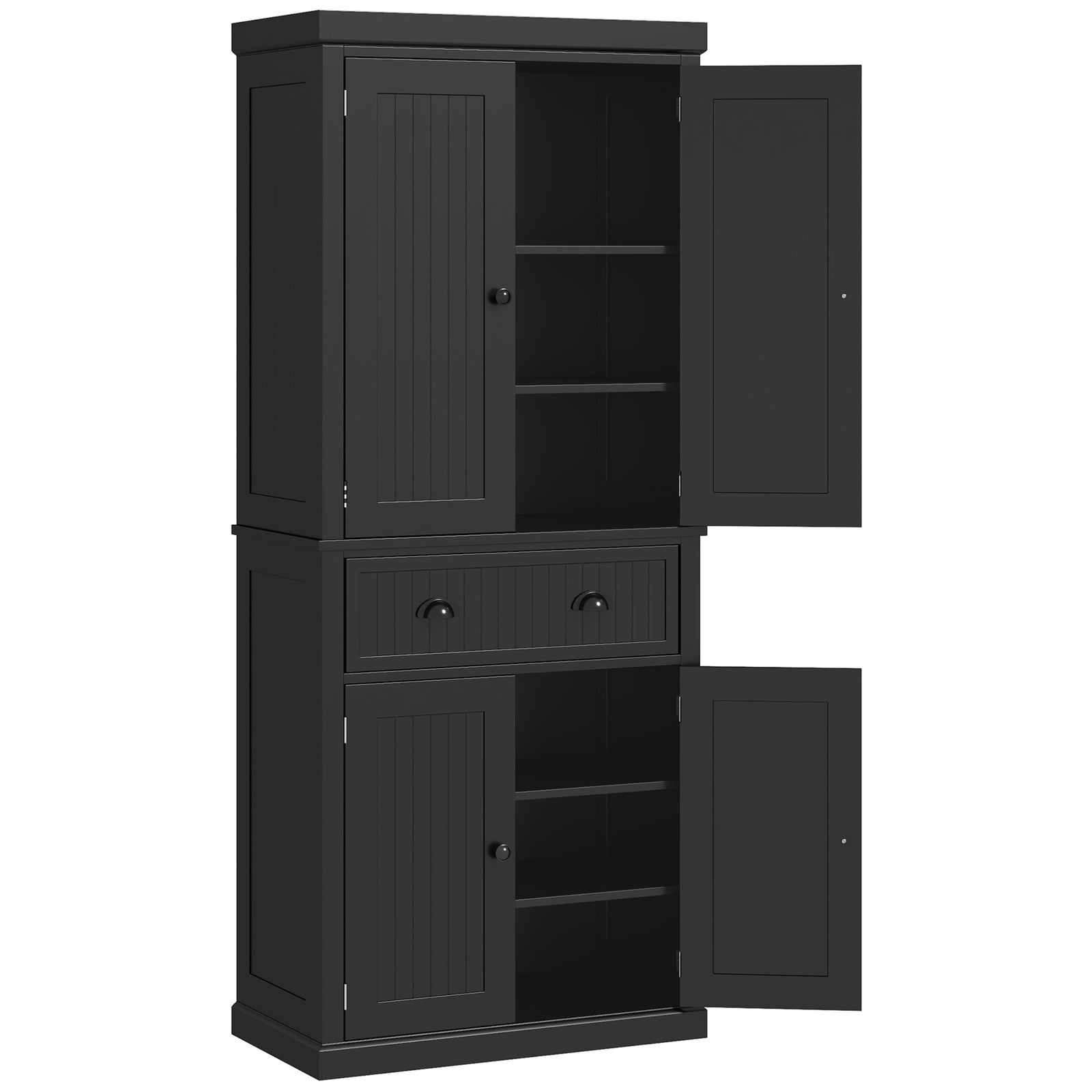 Freestanding Multi-Storage Kitchen Cabinet - Black