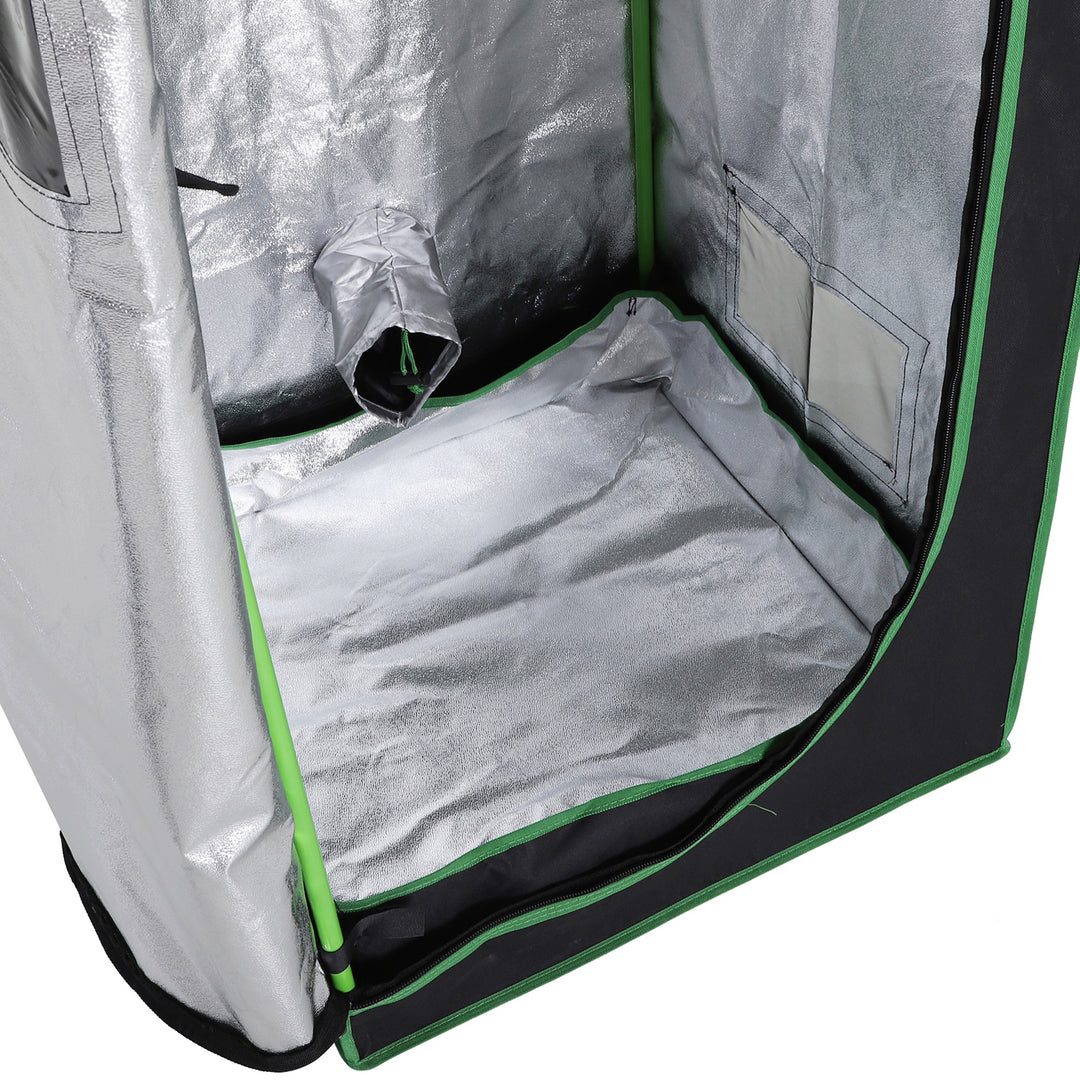 Outsunny Grow Tent Kits Grow Tent Hydroponic Grow Tent 60 x 60 x 140cm with Detachable Waterproof Floor Tray | Aosom UK