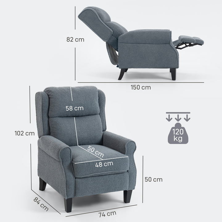 Recliner Armchair with Extended Leg Rest