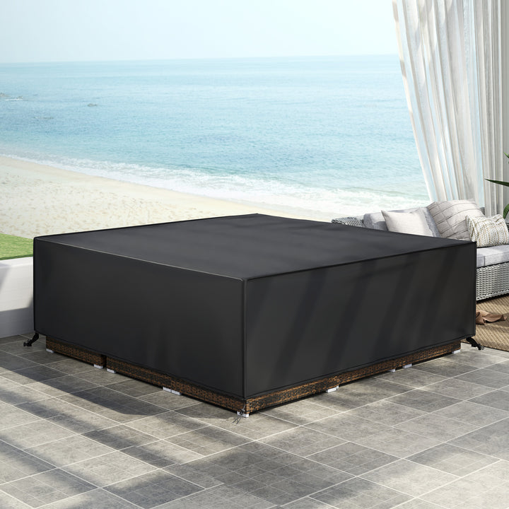 Large Patio Garden Furniture Set Cover 600D Oxford Square Waterproof, 230 x 230 x 70 cm, Black