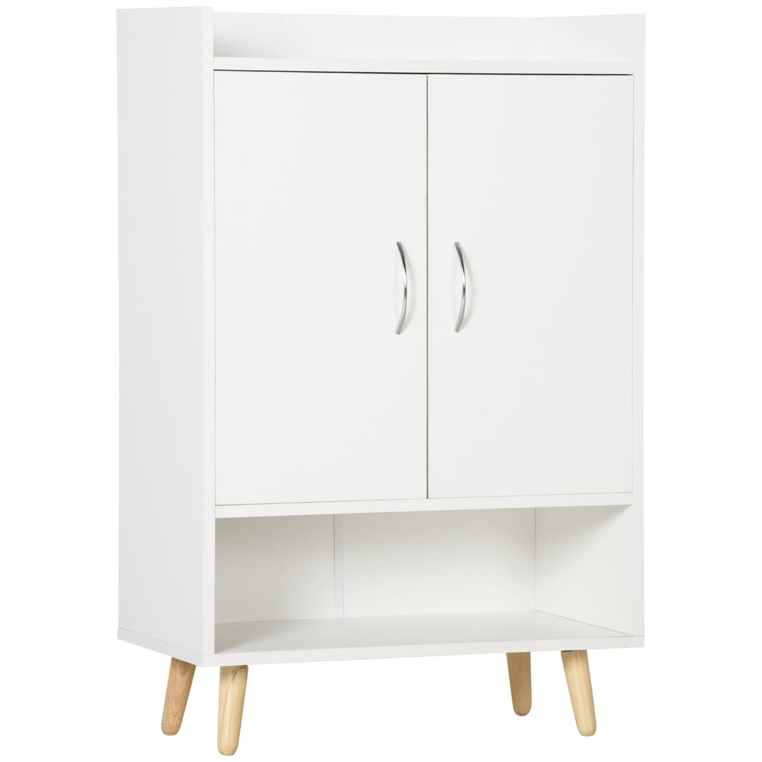 Modern Shoe Cabinet Storage Organizer with Doors and Shelves for Hallway & Entryway, 60L x 30W x 92Hcm, White