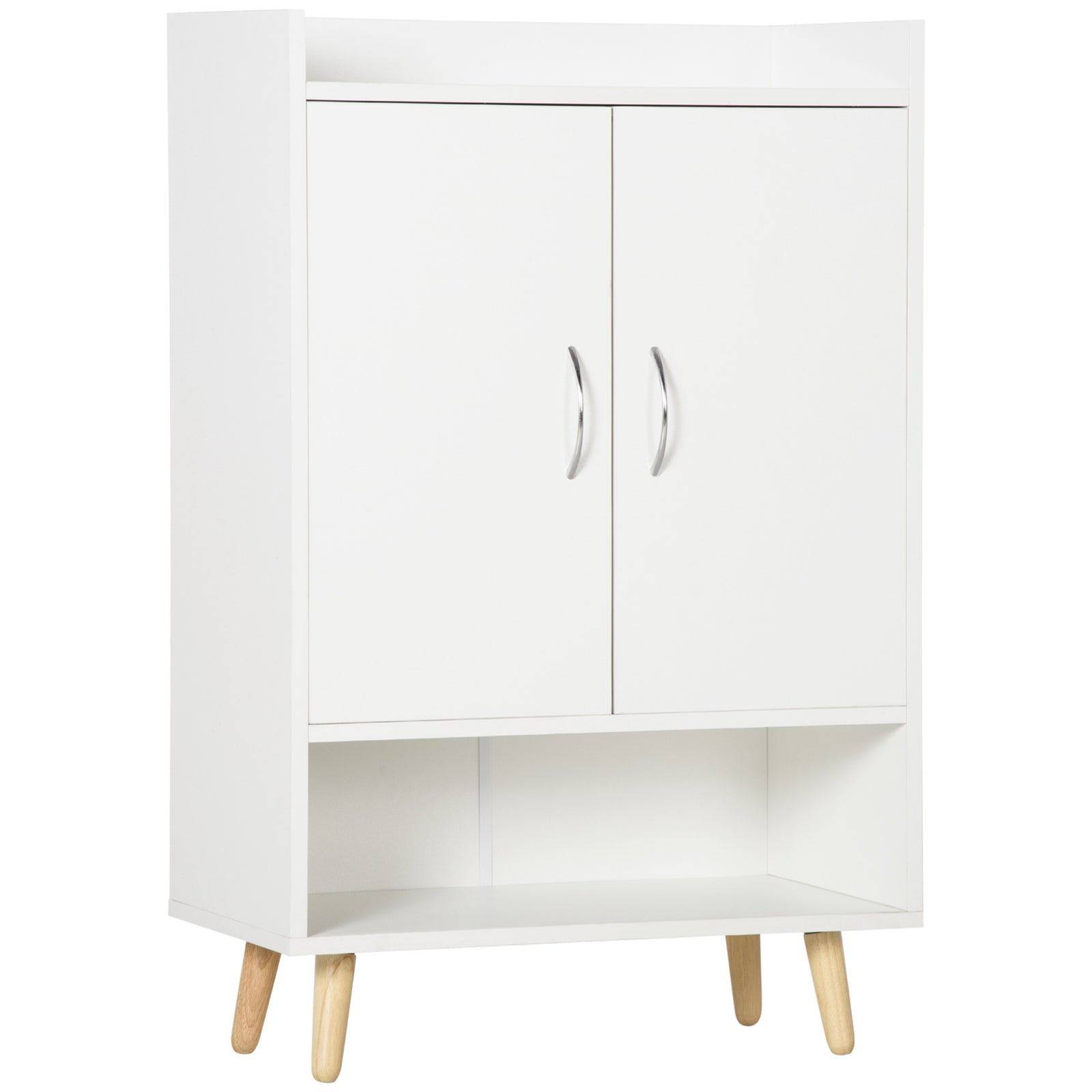 Modern Shoe Cabinet Storage Organizer with Doors and Shelves for Hallway & Entryway, 60L x 30W x 92Hcm, White