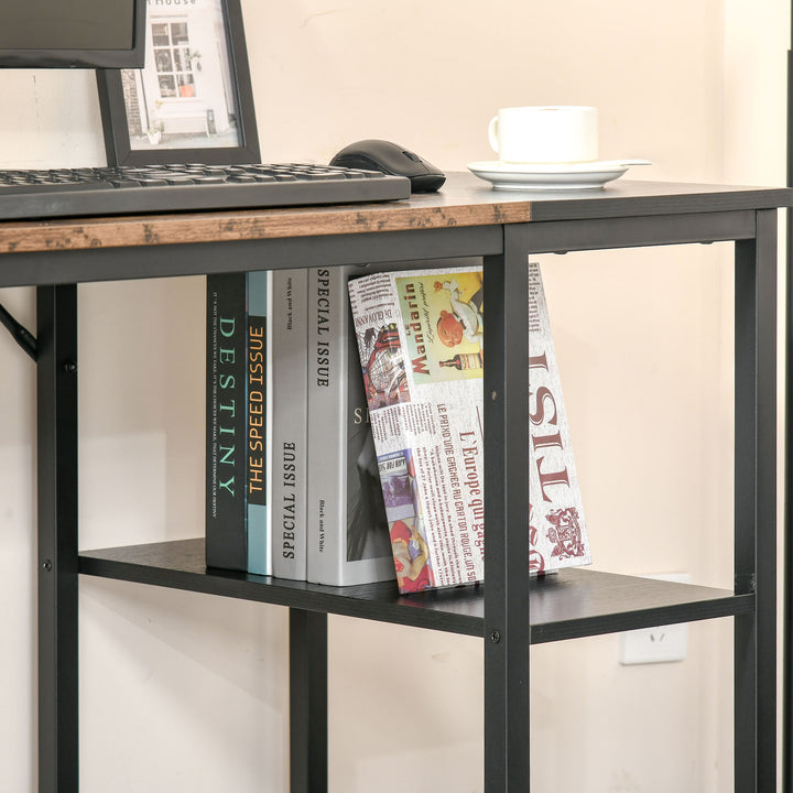 HOMCOM Computer Desk, Home Office Desk for Study, Writing with 2 Storage Shelves on Left or Right, Steel Frame, 120x60x76cm