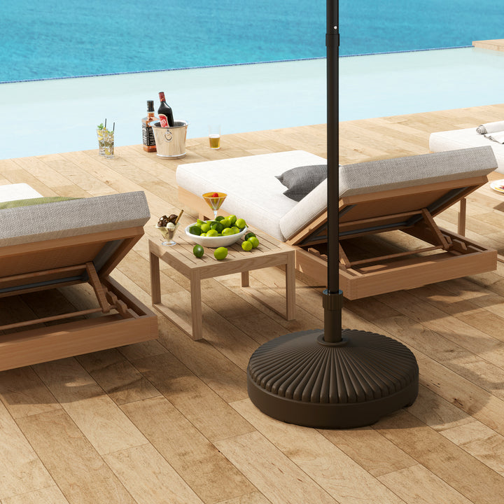 Garden Parasol Base Holder, 28kg Sand Filled, 23kg Water Filled, Sun Umbrella Base Outdoor Umbrella Stand Weight, Brown