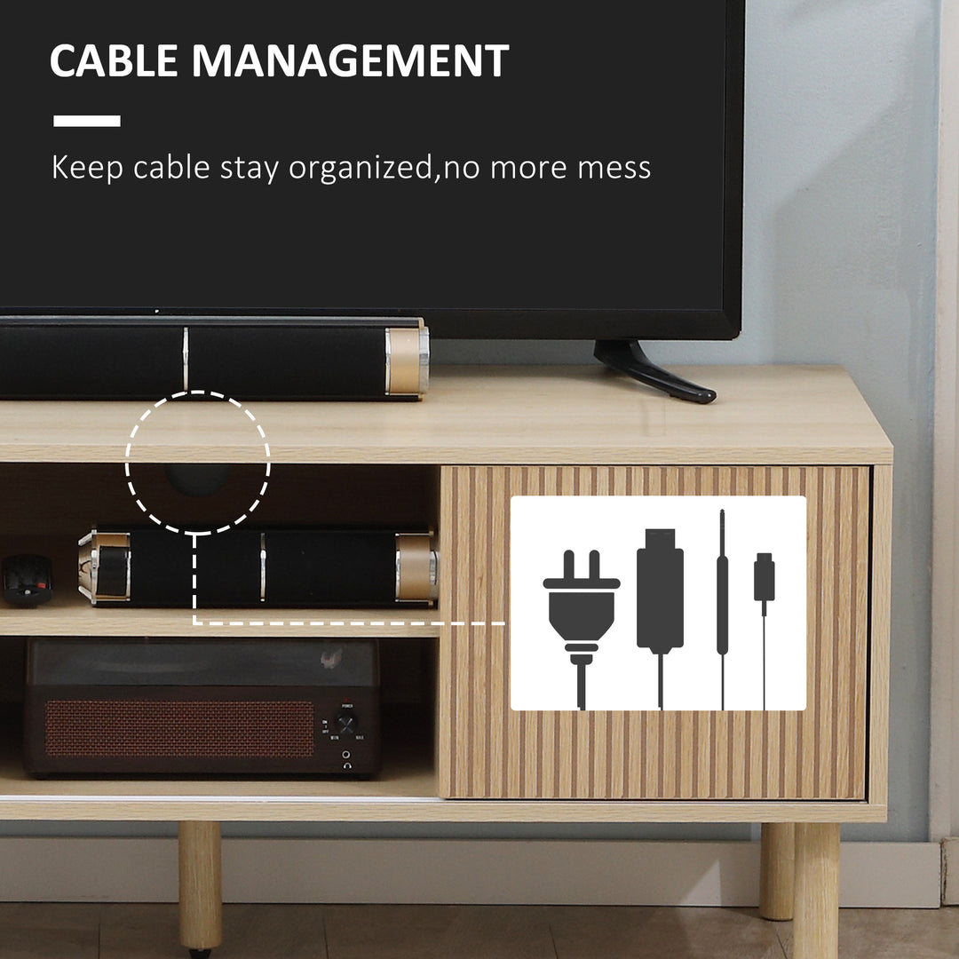 MCL Sliding Door TV Cabinet Stand - Oak Wood-Effect