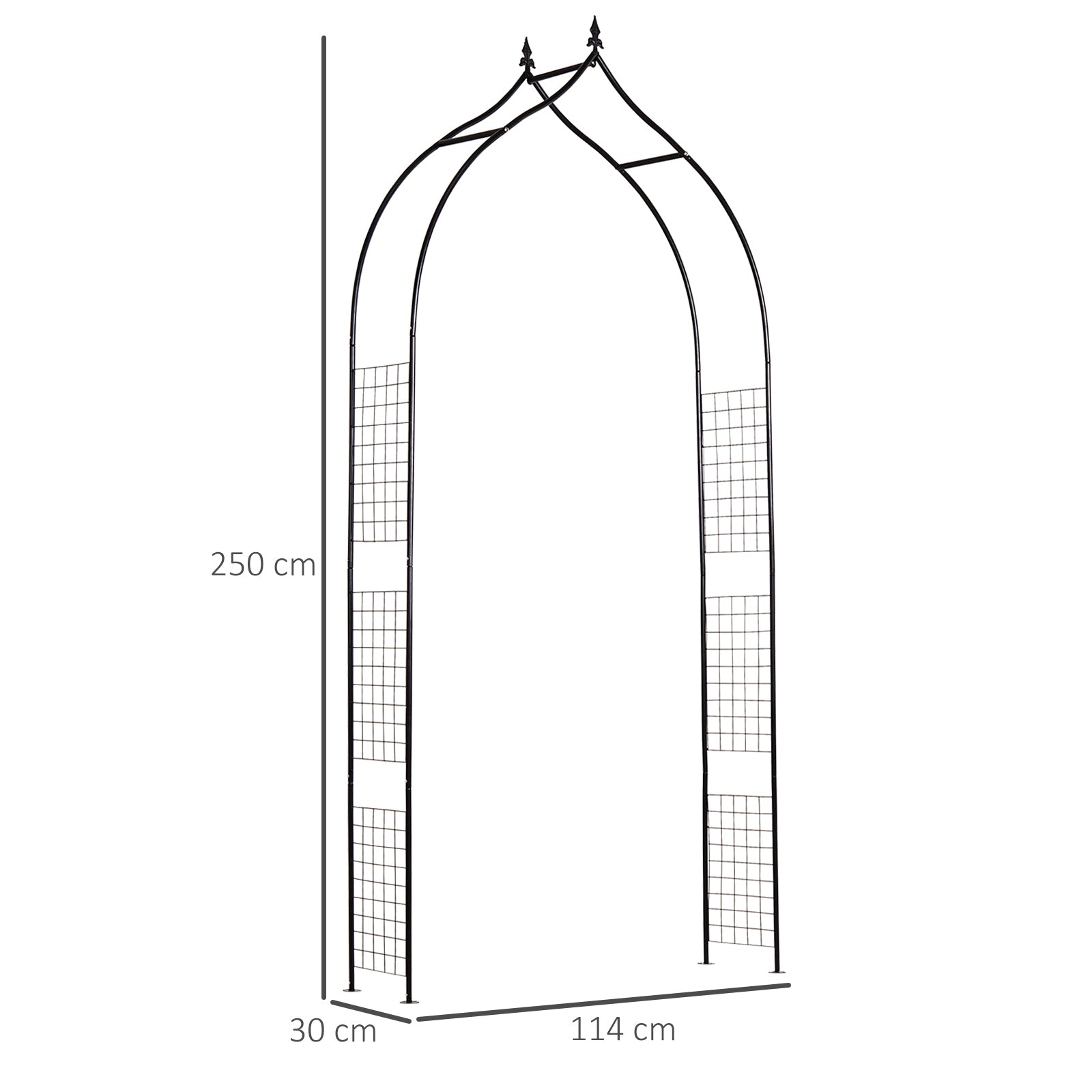 Vintage Style Steel Garden Patio Outdoor Arbor & Trellis Arch Support 