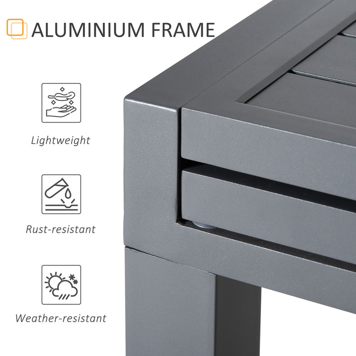 Extendable Garden Table 135-270cm x 90cm x 75cm, 10 Seater Outdoor Dining Table with Aluminium Frame for Lawn, Balcony and Backyard, Grey
