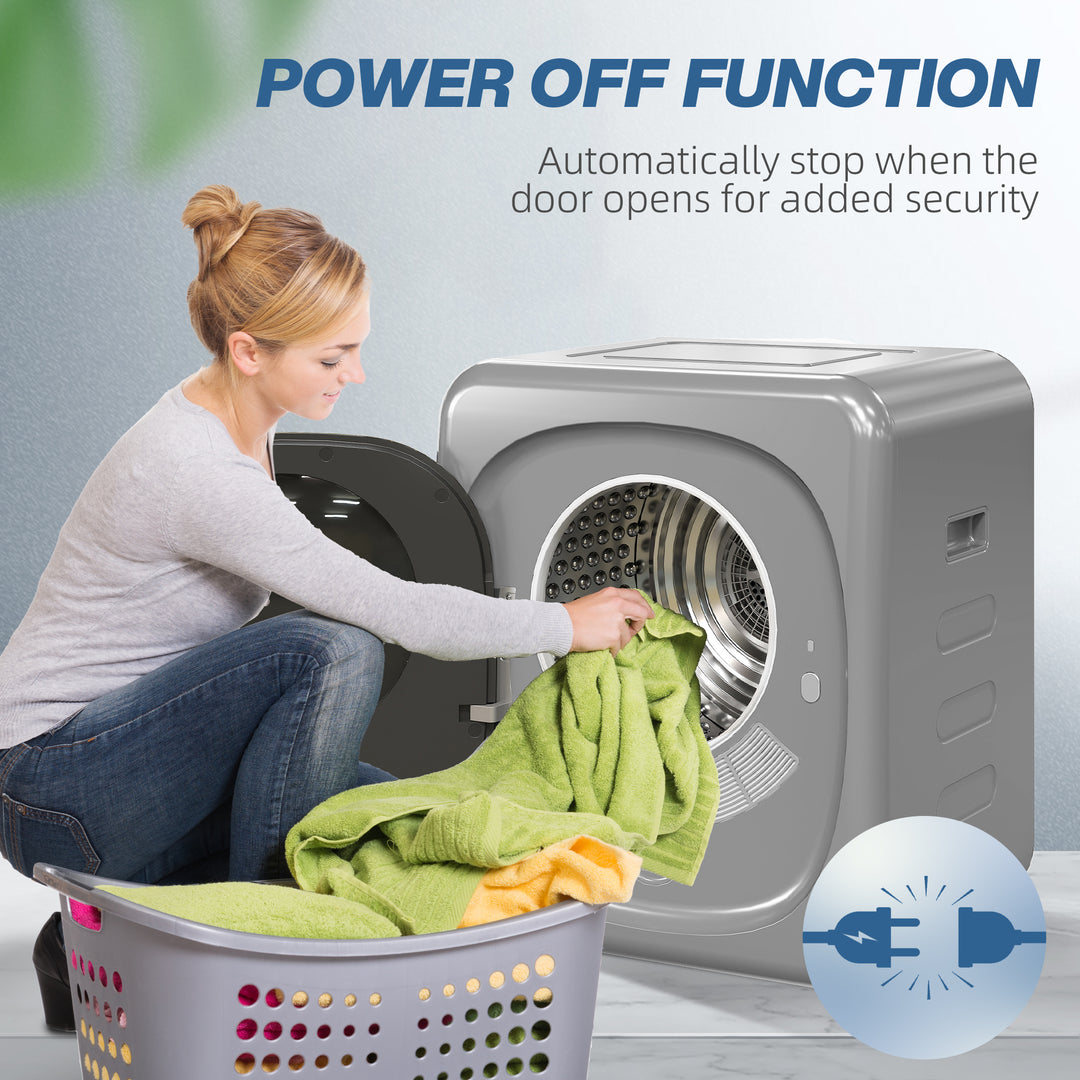 2.5kg Vented Tumble Dryer with Smart Mode, 800W Compact Tumble Dryer w