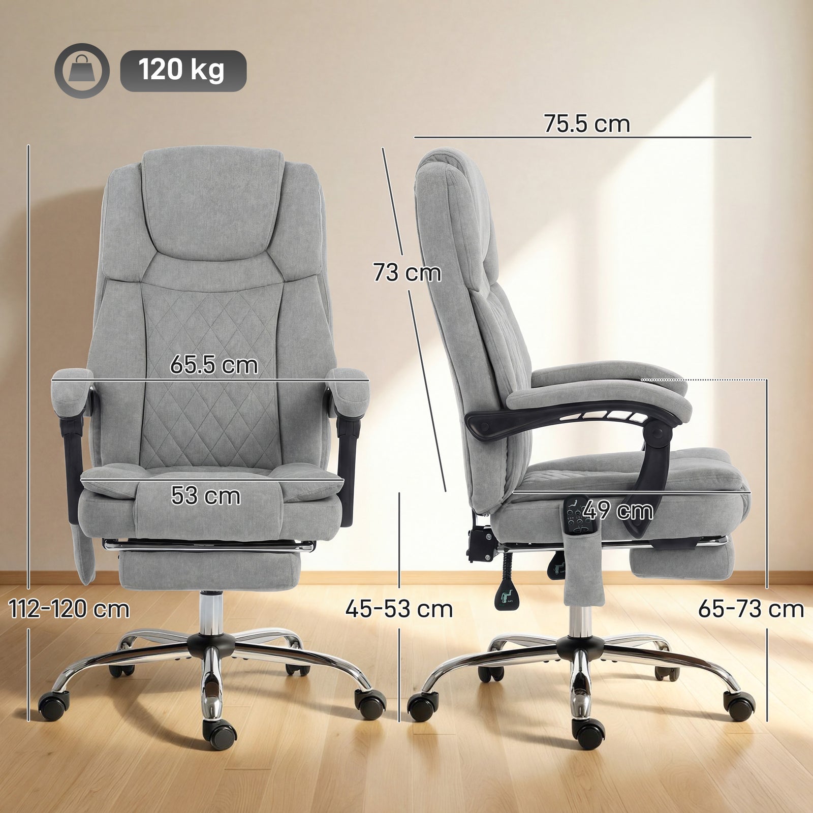 Office Chair with 6-Point Vibration Massage and Heat, Executive Comput