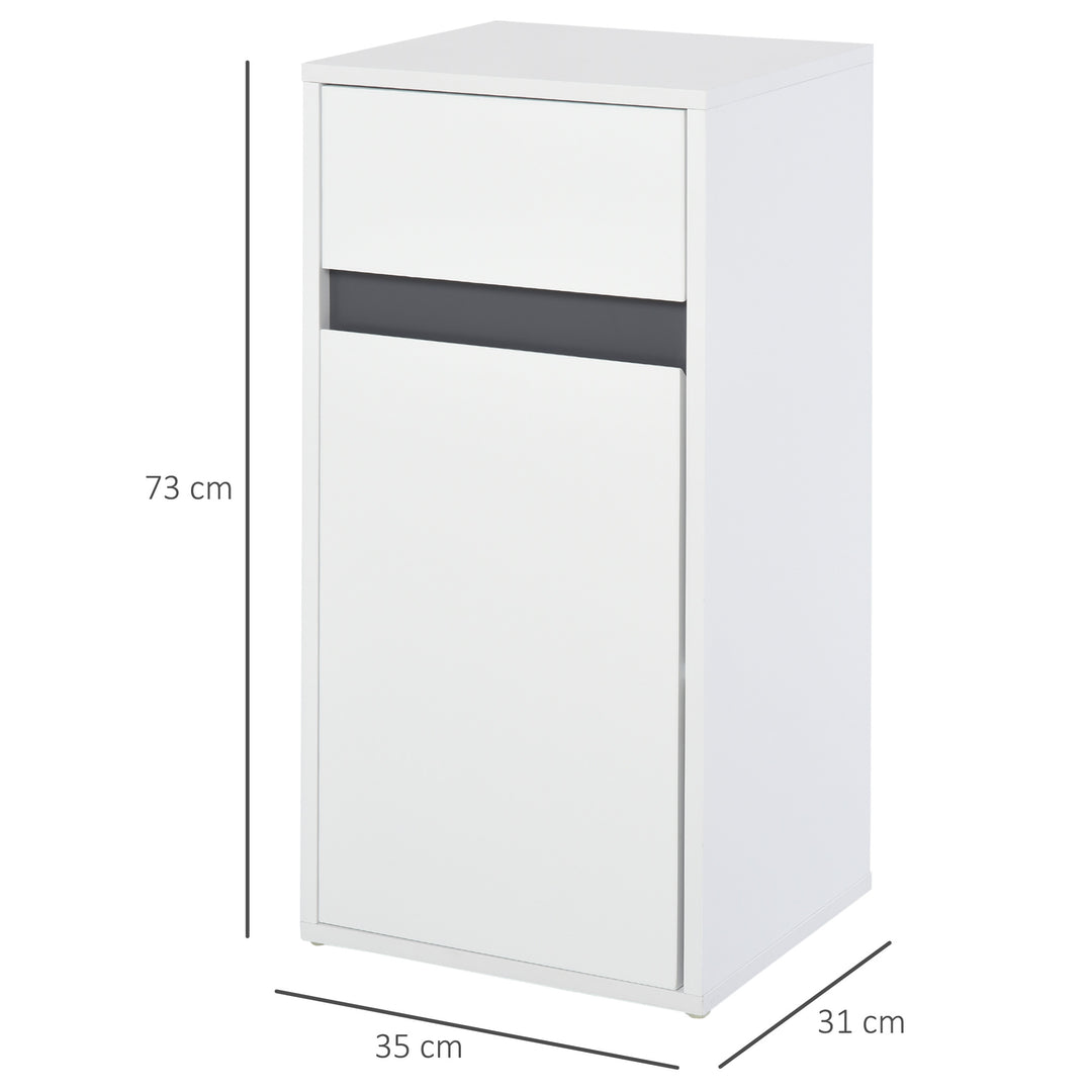 MDF Tri-Compartment Bathroom Storage Cabinet White