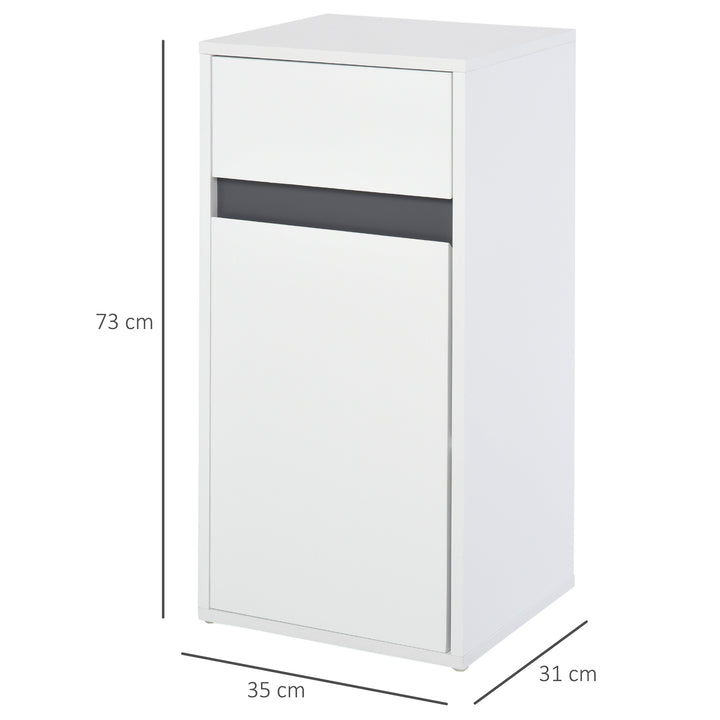 MDF Tri-Compartment Bathroom Storage Cabinet White