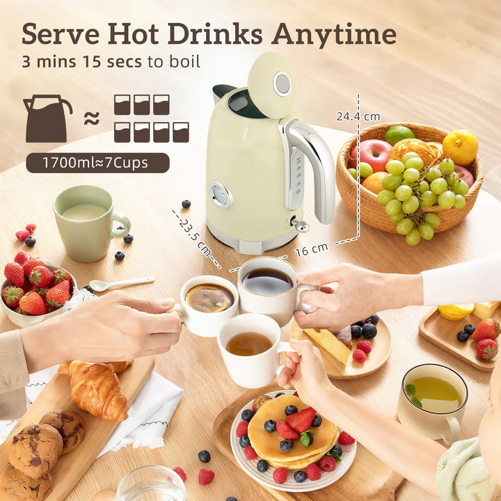 MCL Retro 3000W Kettle and Toaster Set - Cream