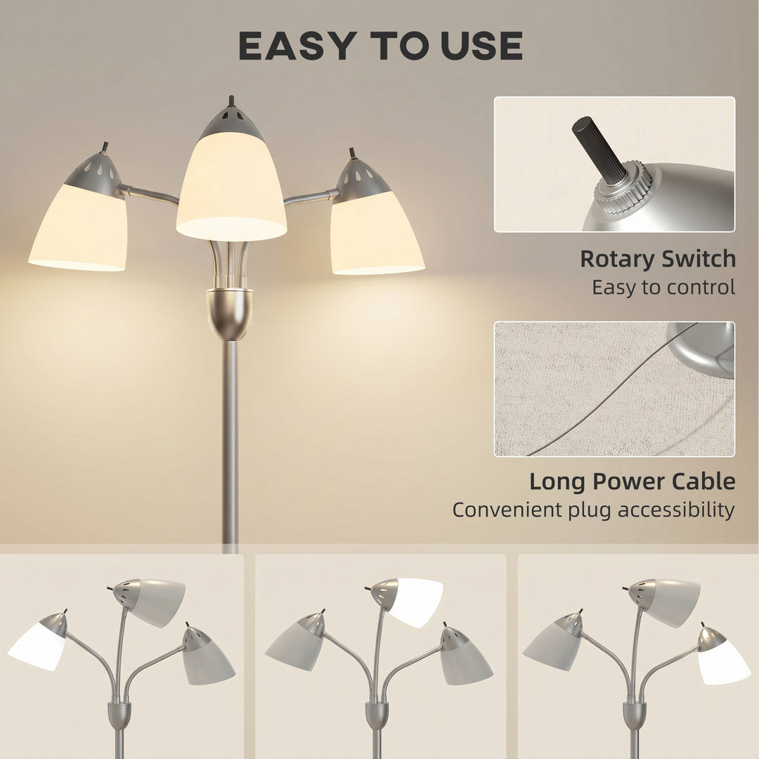 Arc Tree Floor Lamp with 3 Adjustable Rotating Lights and 3000K/4500K/