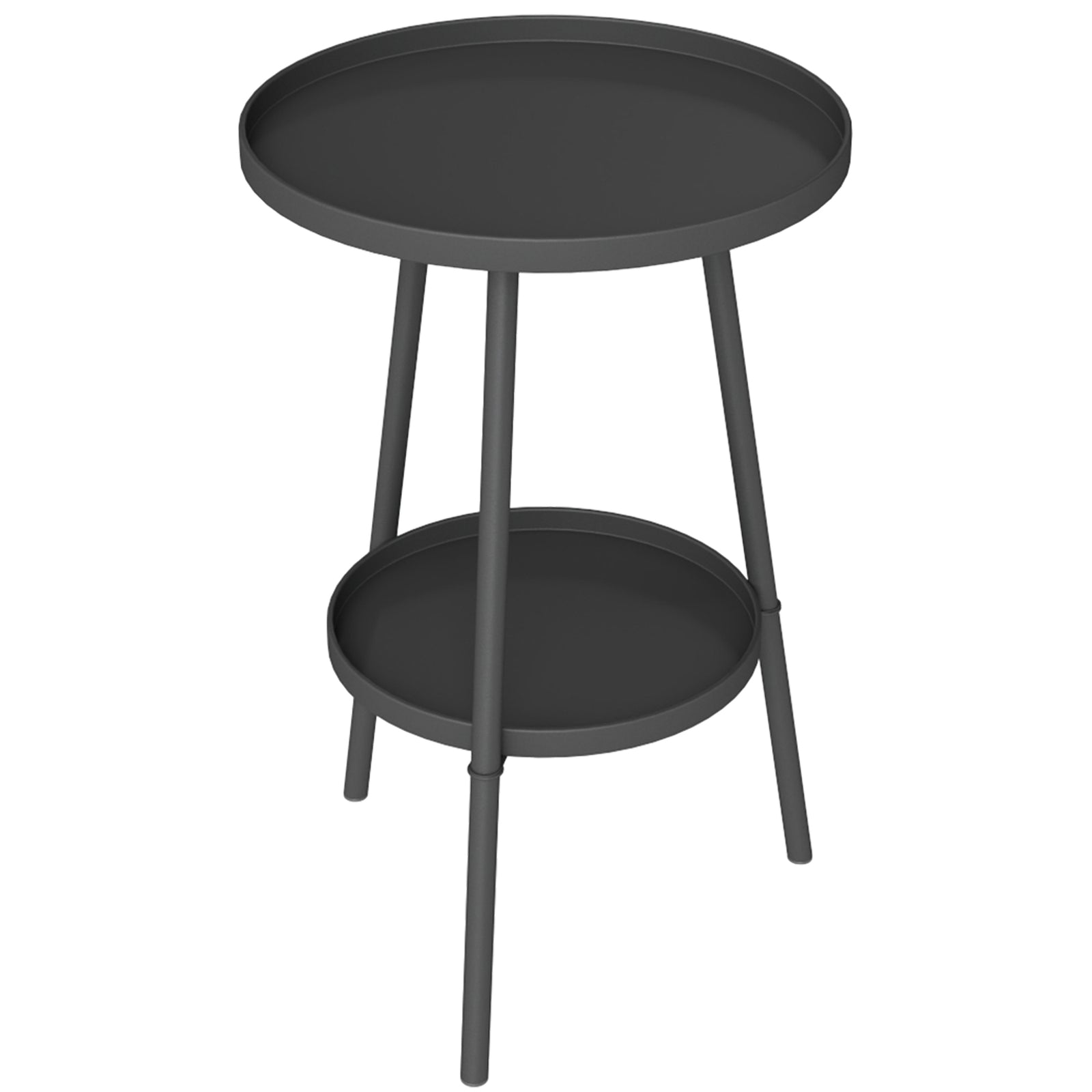 Two-Tier Metal Garden Table - Black