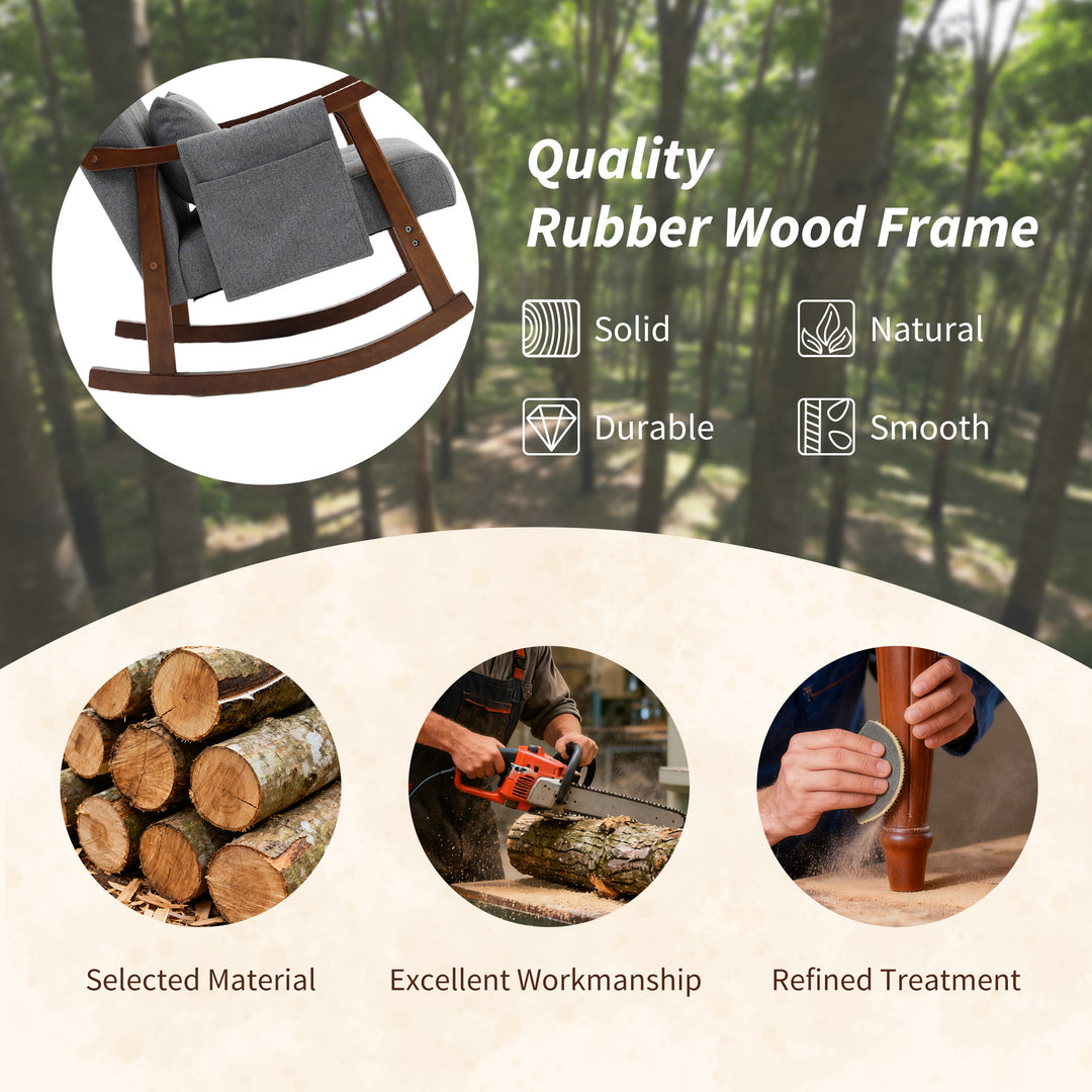 MCL Wood Frame Rocking Accent Chair - Grey