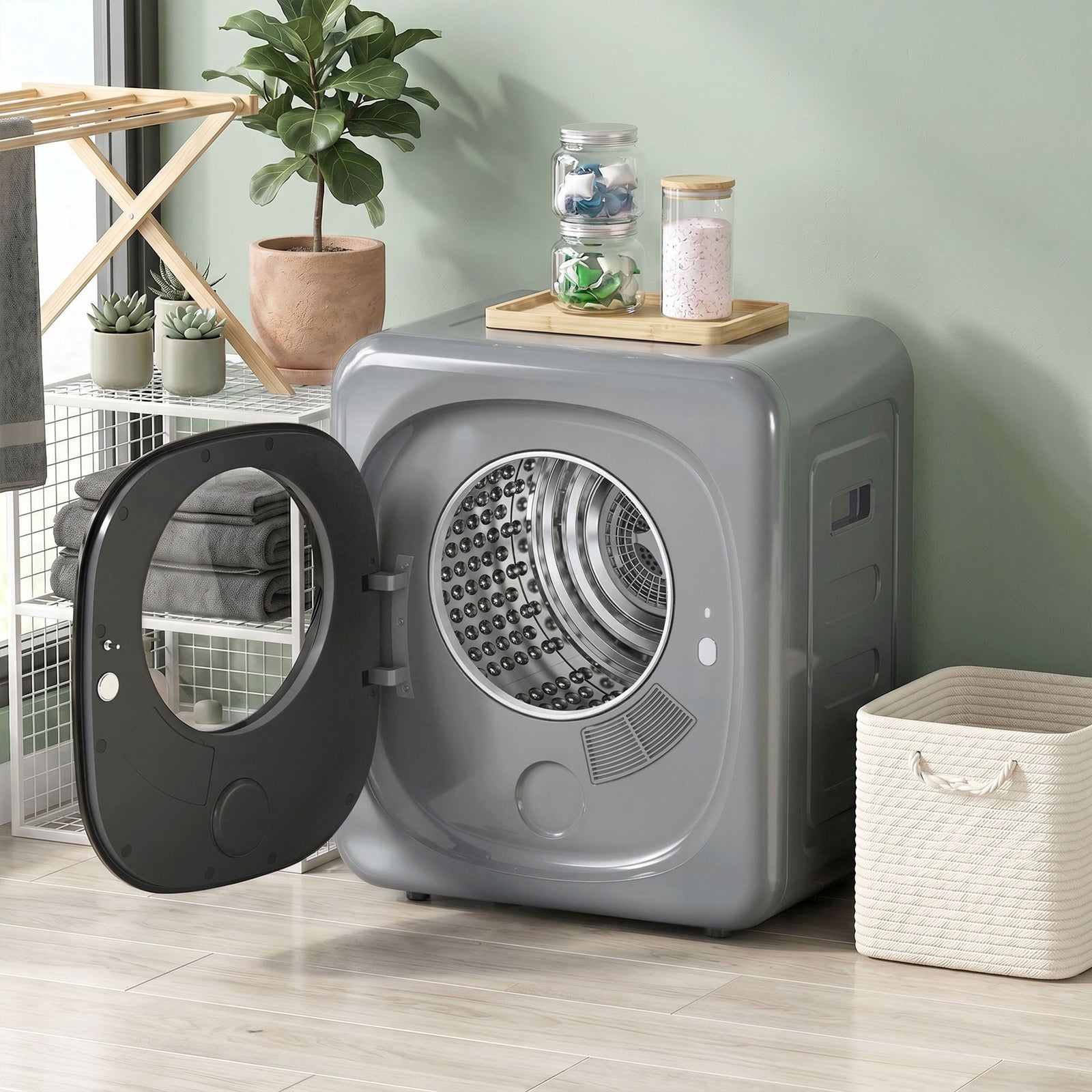 4kg Vented Tumble Dryer with 5 Drying Mode, 800W Compact Freestanding 