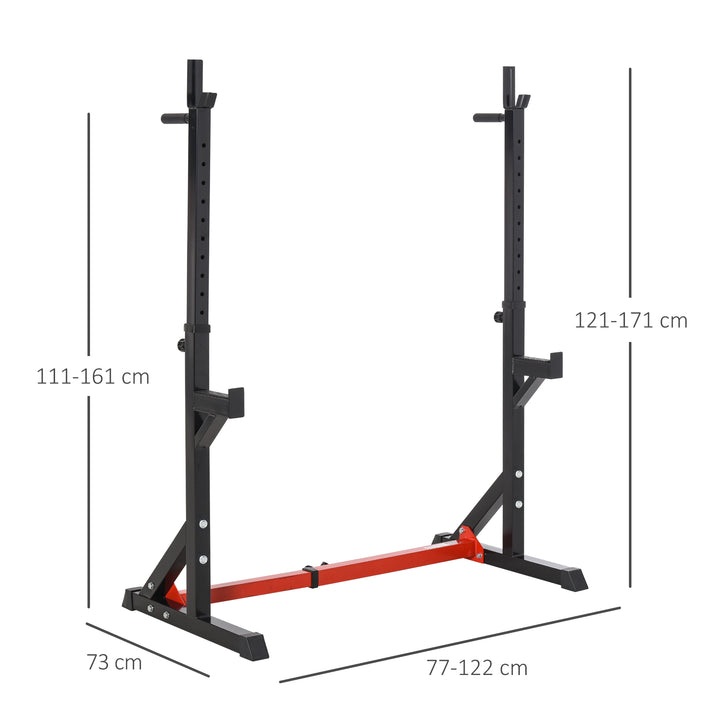 Barbell Rack, Width and Height Adjustable Dip Stand, Bench Press Rack for Home Gym Weight Lifting Fitness Workout, Max Load 150kg