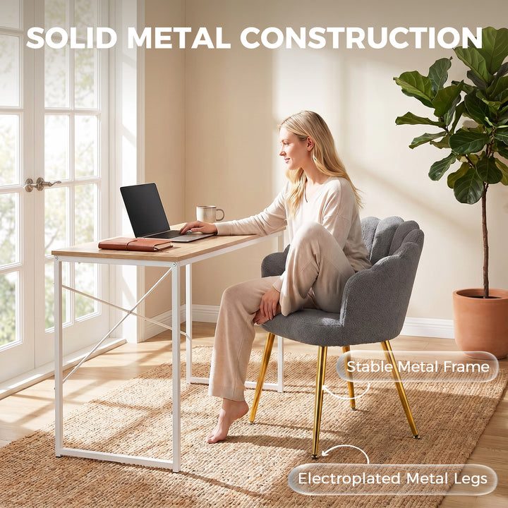 Lounge Chair Petal-Back Armchair Metal Metal Legs for Living Room Bedr
