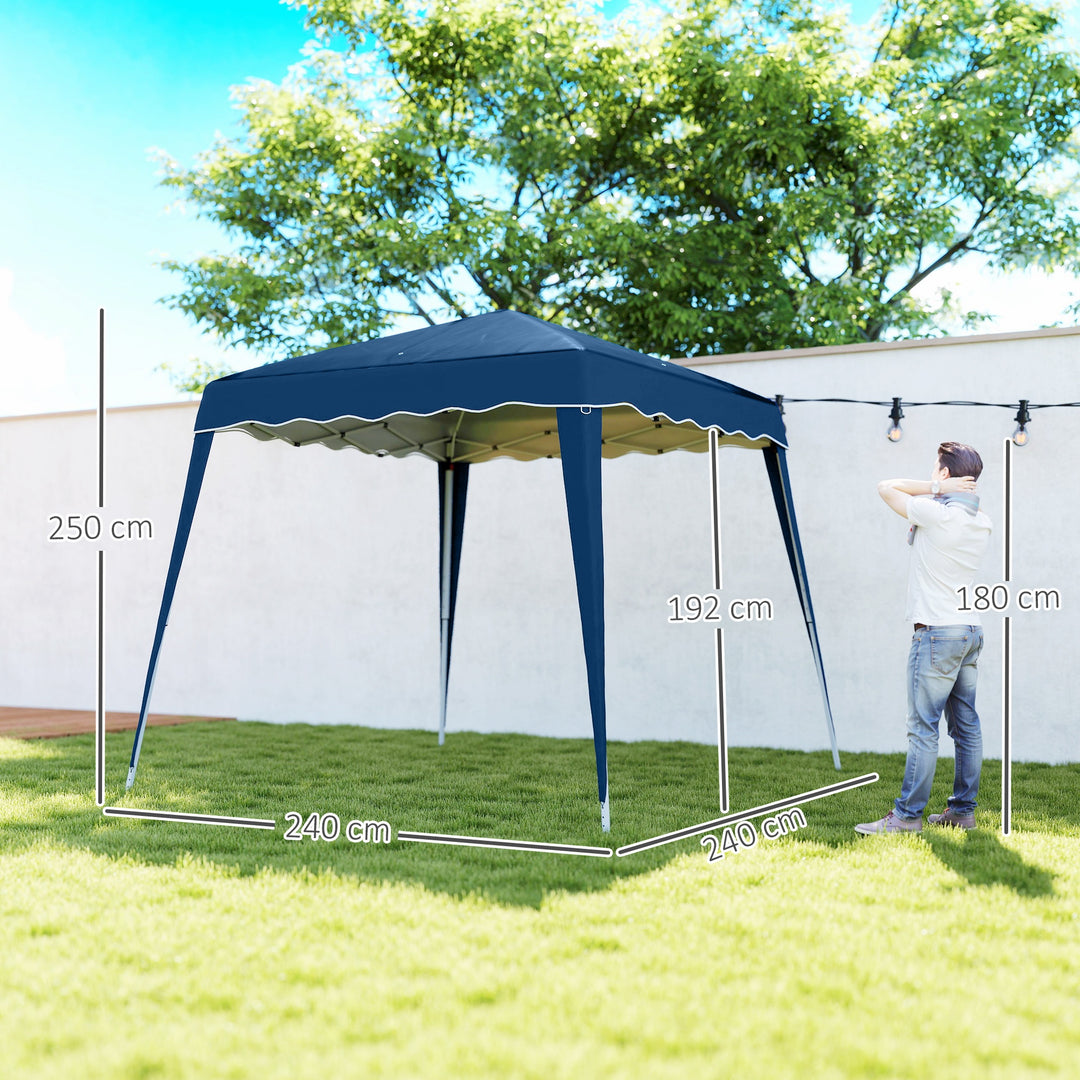 MCL 3 M x 3 M Base/ 2.5 M x 2.5 M Top Pop Up Gazebo, 2 Person Setup Instant with Carry Bag, Height Adjustable Slant Leg Party Tent Instant Event Shelter for Garden, Patio