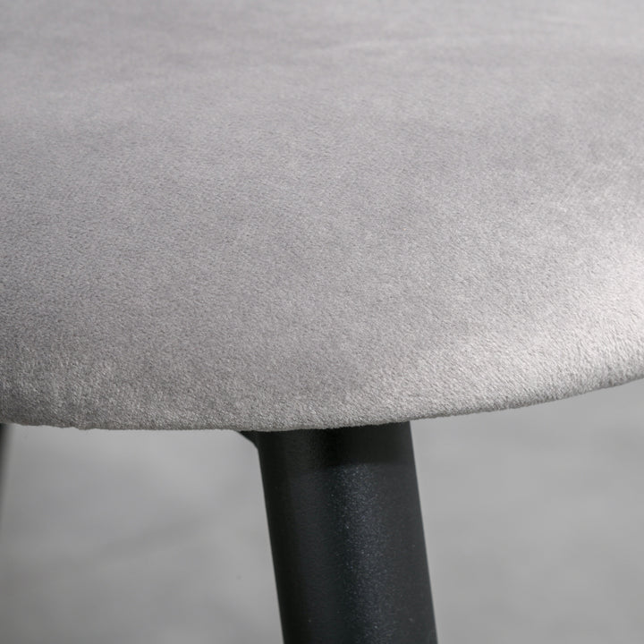 Dining Chairs Set of 2, Modern Upholstered Velvet-Touch Fabric Accent High Back Chairs with Metal Legs for Kitchen, Grey