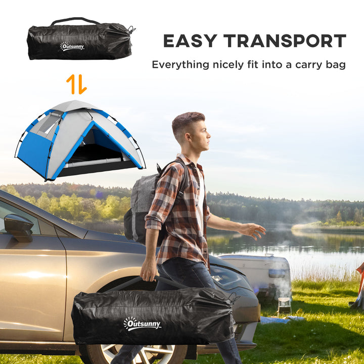 Two-Man One Room Camping Tent, with Accessories - Blue
